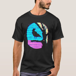 Camiseta Raven Retro Vaporwave Aestética Pássaro Negro