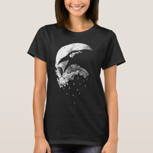Camiseta Raven Skull Viking Norse Occult Gothic Pagan Moon