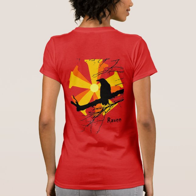 Camiseta Raven Sun com Ramais de Árvores (Verso)