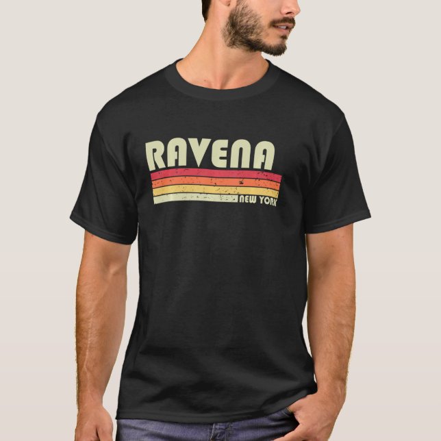 Camiseta Ravena Ny Nova York Funny City Home Roots Retro 70 (Frente)