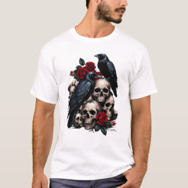 Camiseta Ravens e Rosas: Uma Sinfonia Gótica