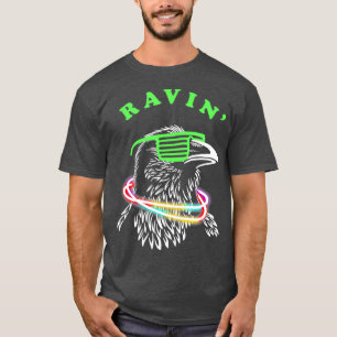 Camiseta Ravin    Raven Festa Neon Bird Funny