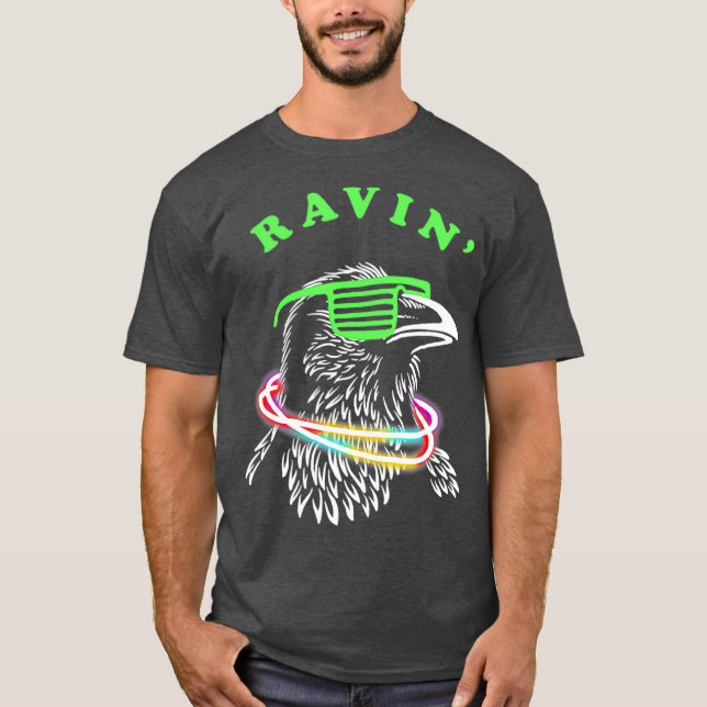 Camiseta Ravin Raven Party Neon Bird Funny (Frente)