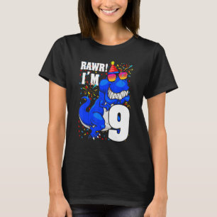 Camiseta Raw, eu sou o garoto de 9 anos de aniversário Dino