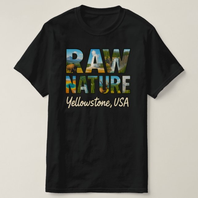 Camiseta Raw Nature - Yellowstone, EUA (Frente do Design)
