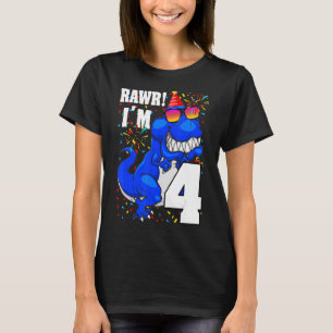 Camiseta Raw, sou 4 Crianças de 4 Anos de Crianças do Anive