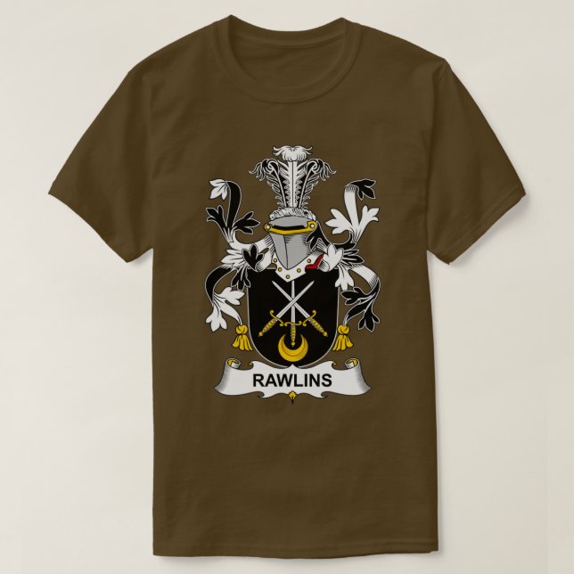 Camiseta Rawlins Casaco da Guarda Familiar de Armas (Frente do Design)