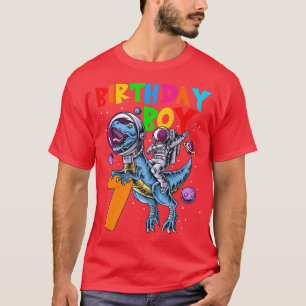 Camiseta Rawr: 7 do Astronauta do Astronauta de Aniversário