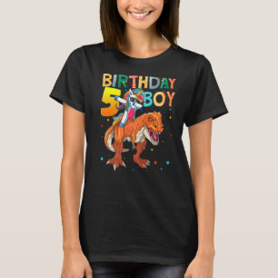 Camiseta Rawr Birthday Boy Dabbing Unicorn Dino