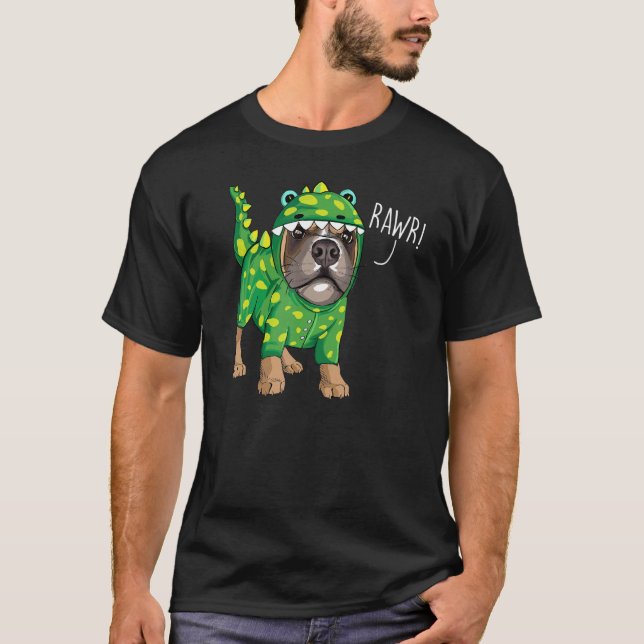 Camiseta Rawr Boxer Dog Dinossaur Costume (Frente)