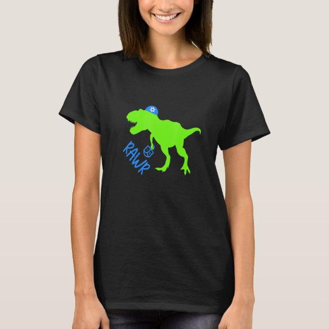 Camiseta Rawr Dinosaur Dreidel Jewish Hanukkah Jew Family G (Frente)