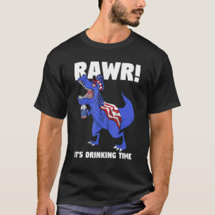 Camiseta Rawr É Bebendo de Rex Dinossaur