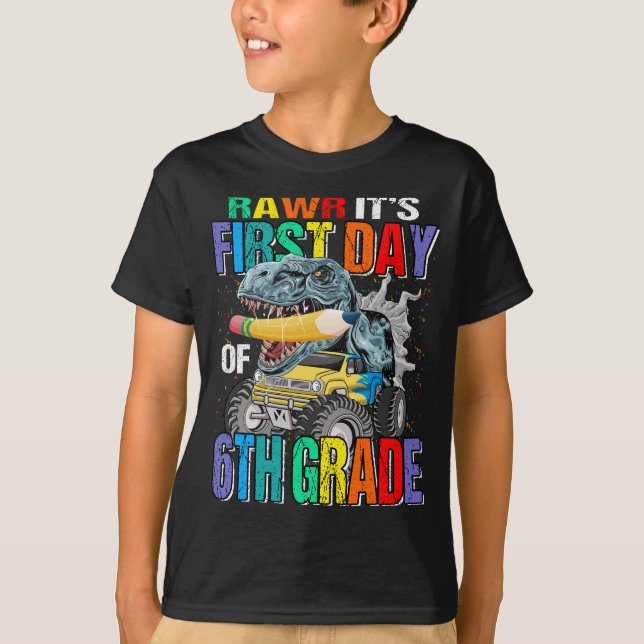 Camiseta Rawr, é o primeiro dia de caminhonete monstro do 6 (Frente)