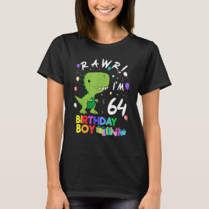 Camiseta Rawr, estou com 64 dinossauros bonitos no aniversá