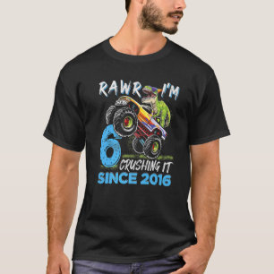 Camiseta Rawr, eu sou 6 Monstros 6 de Jovem de Caminhão