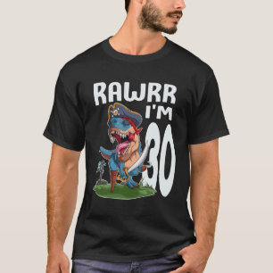 Camiseta Rawr Eu Sou aniversário de 30 anos Dinossaur Pirat