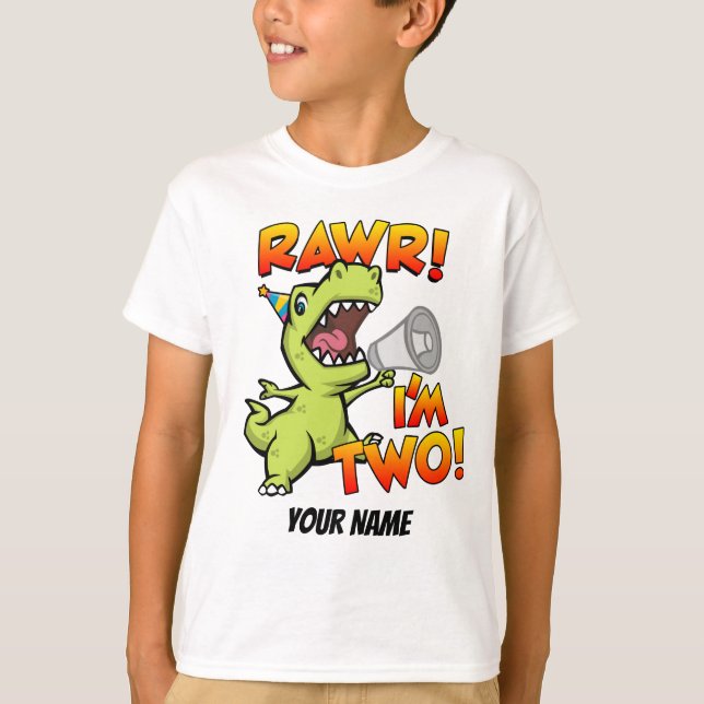 Camiseta Rawr Eu sou Dois Dinossauros (Frente)