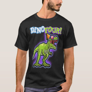 Camiseta Rawr Eu Sou um Dinossauro Dinofour Rex Aniversário