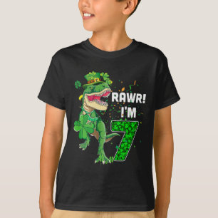 Camiseta Rawr eu tenho 7 anos de idade 2015 T Rex Dinossaur