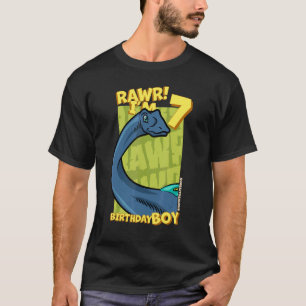 Camiseta Rawr eu tenho 7 anos de idade Meninos Aniversário