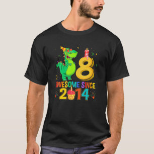 Camiseta Rawr eu tenho 8 anos 8 anos de idade 8º aniversári