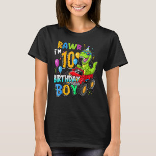 Camiseta Rawr I M 10th Birthday Boy Dinosaur Rex 10 Anos O