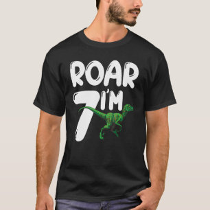 Camiseta Rawr I tem 7 anos Dinossaur Rex Birthday Squad R