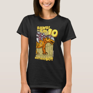 Camiseta Rawr I'm 10 Birthday Boys 10th Birthday Dino Edmo