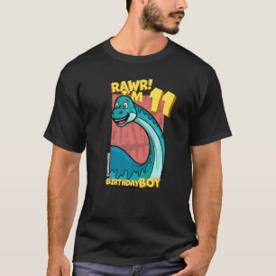 Camiseta Rawr I'm 11 Birthday Boys 11 Birthday Dino Bront
