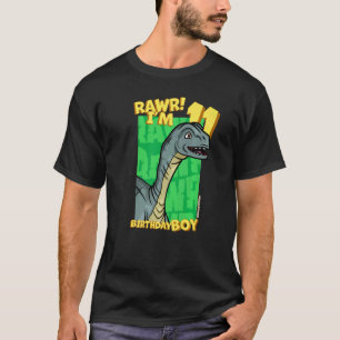 Camiseta Rawr I'm 11 Birthday Boys 11 Birthday Dino Mussa