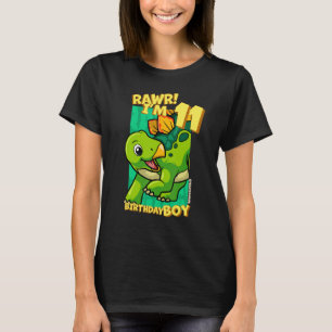 Camiseta Rawr I'm 11 Birthday Boys 11 Birthday Dino Steg