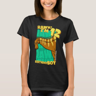 Camiseta Rawr I'm 12 Birthday Boys 12 Birthday Dino Rebb