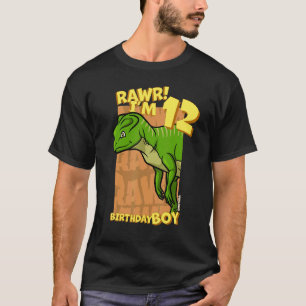 Camiseta Rawr I'm 12 Birthday Boys 12 Birthday Dino Yinl