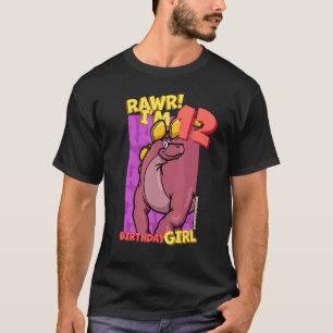 Camiseta Rawr I'm 12 Birthday Girls 12 Birthday Dino Wuer