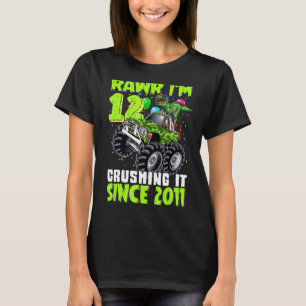 Camiseta Rawr I'm 12 Esmagando 2011 Monster Truck Dinosau