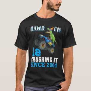 Camiseta Rawr I'm 18 Anos Dinossaur Drive Car Esmagando S