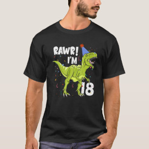 Camiseta Rawr I'm 18 Birthday T Rex Dinosaur Party Gift for