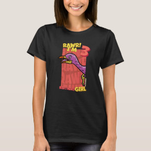 Camiseta Rawr I'm 3 Birthday Girls aniversário de 3 anos Di