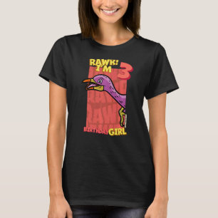 Camiseta Rawr I'm 3 Birthday Girls aniversário de 3 anos Di