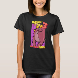 Camiseta Rawr I'm 3 Birthday Girls aniversário de 3 anos Di
