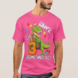 Camiseta Rawr I'M 3 Incrível Desde 2022 Dinossaur Birthday