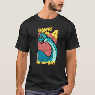 Camiseta Rawr I'm 4 Birthday Boys 4th Birthday Dino Brontos
