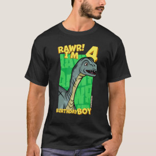 Camiseta Rawr I'm 4 Birthday Boys 4th Birthday Dino Mussau