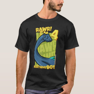 Camiseta Rawr I'm 4 Birthday Boys 4th Birthday Dino Quaesi
