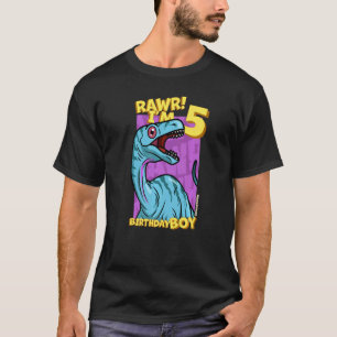 Camiseta Rawr I'm 5 Birthday Boys 5 Birthday Dino Noasaur