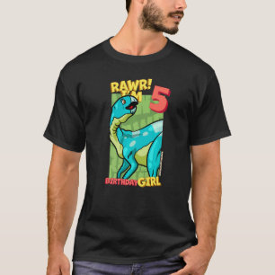 Camiseta Rawr I'm 5 Birthday Girls 5 Birthday Dino Hypsil