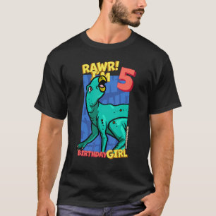 Camiseta Rawr I'm 5 Birthday Girls 5th Birthday Dino Zephyr