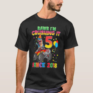 Camiseta Rawr I'm 5 Esmagando 2018 Monster Truck Dinosaur