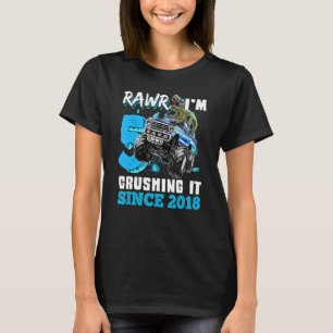 Camiseta Rawr I'm 5 Esmagando 2018 Monster Truck Dinosaur