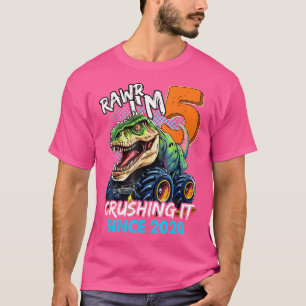 Camiseta Rawr Im 5 Esmagando Desde 2020, Monster Truck Din